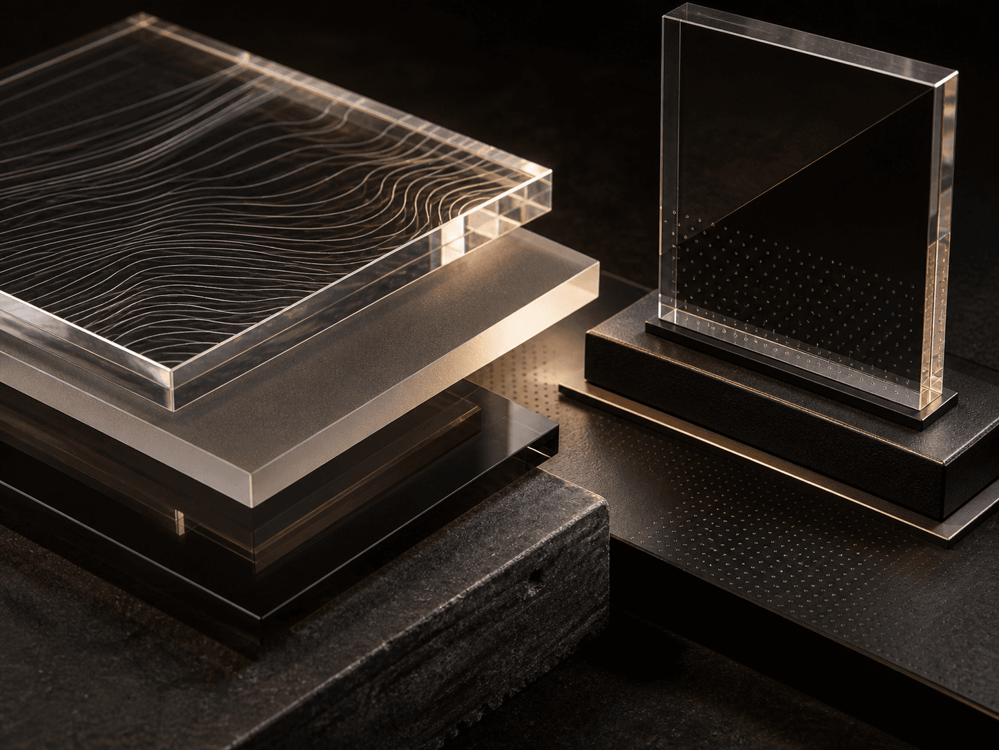 Acrylic used to create a Recognition award