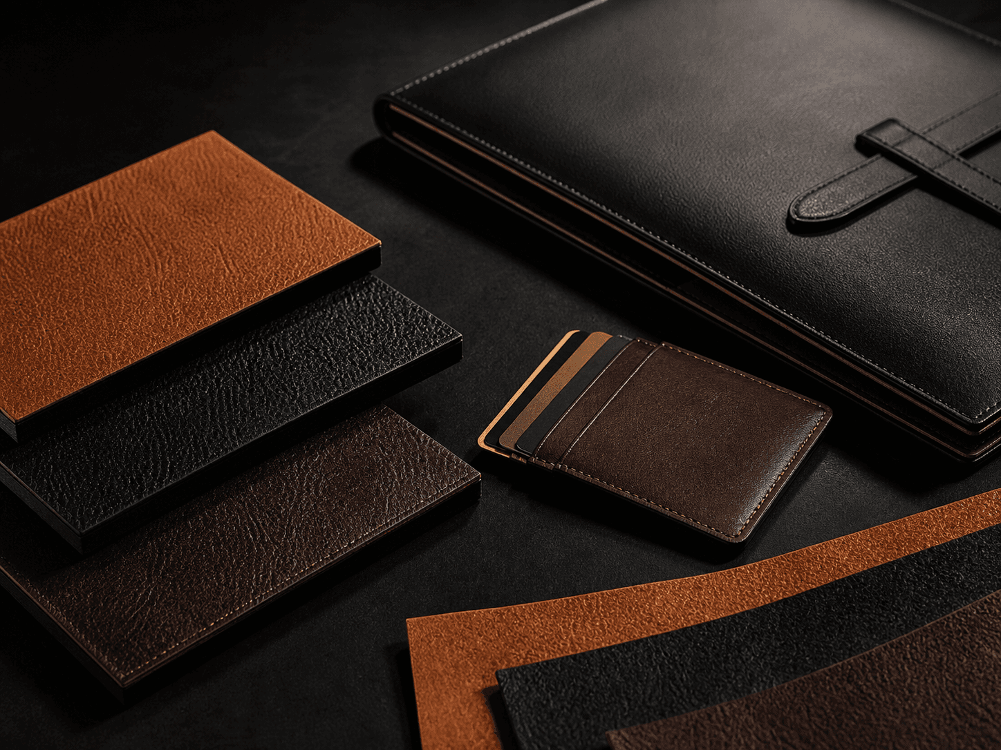 Leather used to create a Executive portfolio